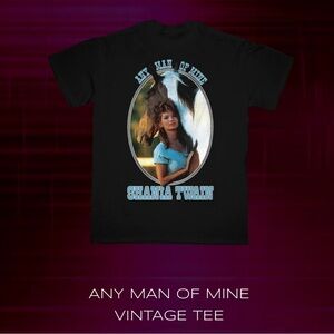 Black Shania Twain Vintage Tee